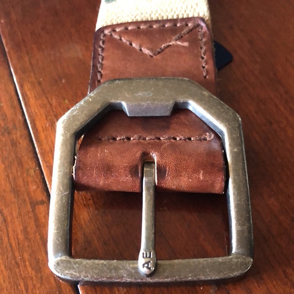 American Eagle Outfitters Men's Small /Woven Belt w/ Leather Trim /metal buckle - Picture 14 of 15